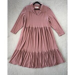 Free People Beach Moonlight Midi Dress Women Medium Cotton Hemp Blend Dusty Pink